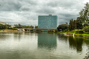 Palazzo Eni, Laghetto Eur, Roma, Lazio, Italy, Europe