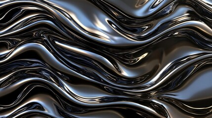 Liquid chrome colors that swirl and intertwine present a futuristic and captivating aesthetic