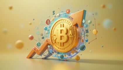 Fototapeta premium Cryptocurrency growth in digital economy
