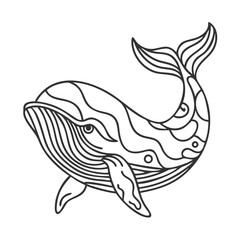 Obraz premium Whale in artistic outline drawing