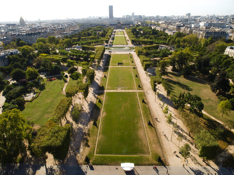 Paris, Blick vom Eiffelturm, Champ de Mars, Marsfeld, Frankreich