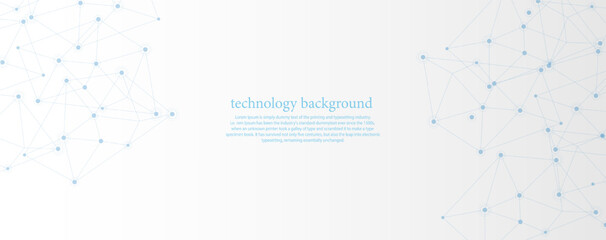Abstract of blue line connection engineering technology concept, vector on white background