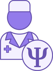 Colored Psychologist Icon. Vector Illustration. Doctor Who Will Study The Inner World Of A Person. Mental Health. Medicine Concept