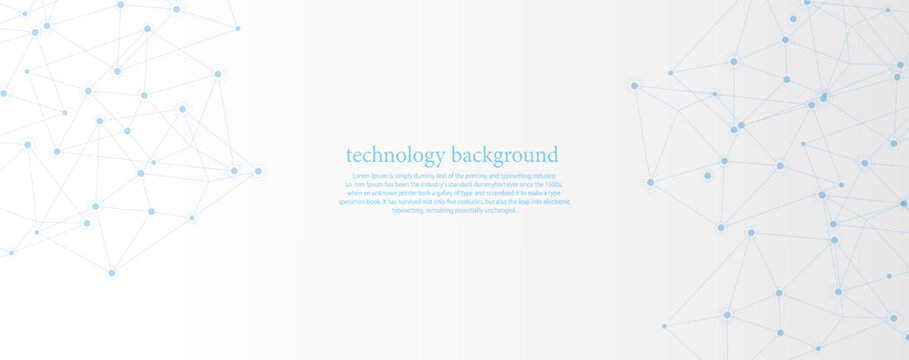 Abstract of blue line connection engineering technology concept, vector on white background