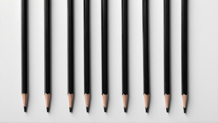 black pencil on white background