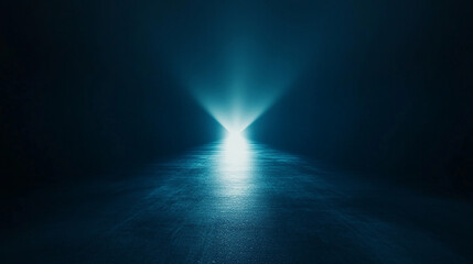 Glowing path of light stretching into darkness abstract