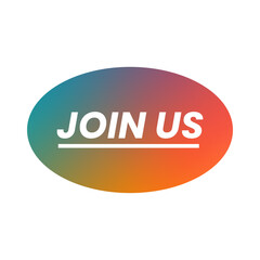 Join us sale promotion sticker. Advertisement signs vector illustration.