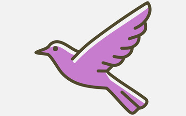 Geometric Pink Bird Vector Logo – Modern Flat Design, Minimalist Animal Outline Art