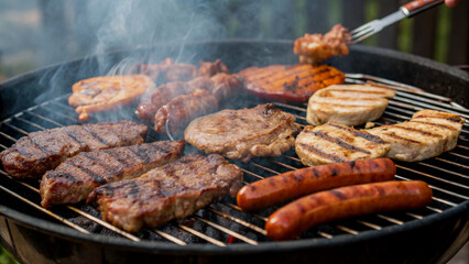 Delicious BBQ Variety Cooking on a Grill