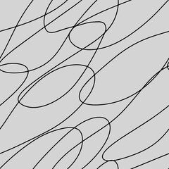 Scribble seamless pattern. Abstract elegant careless lines hand drawn contrast black and white illustration. Continued lines ink drawing style, energetic scratches, artistic scribbles, free hand 