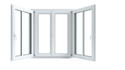 Obraz premium window frames with glass on Transparent PNG format background. 