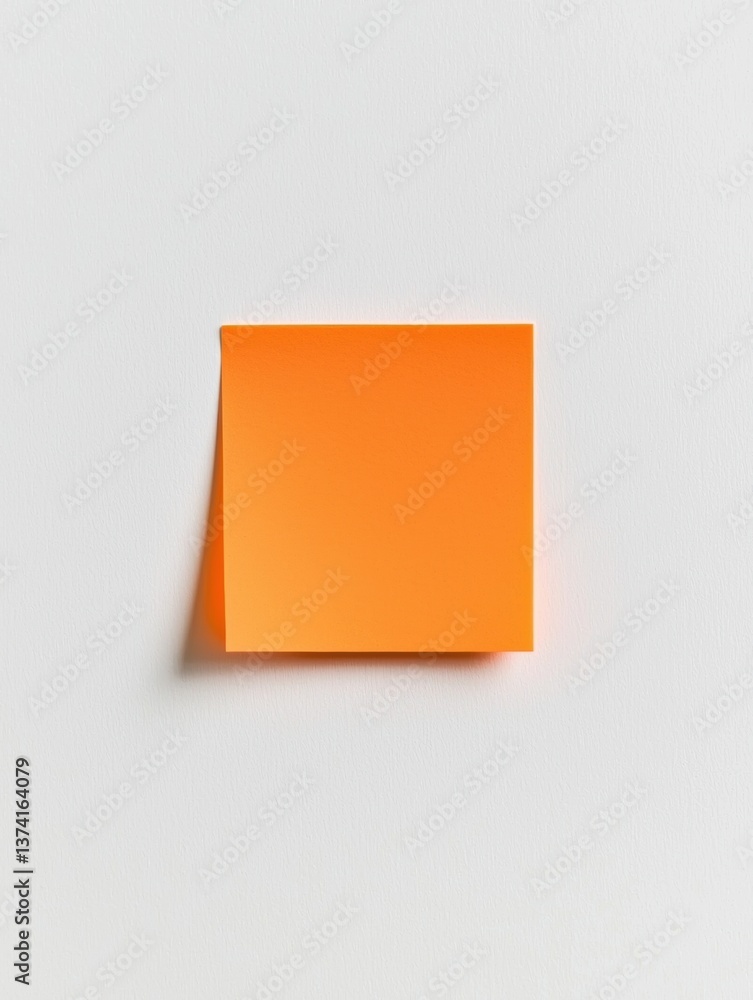 Poster photograph of an orange square on a white background. the square is in the center of the image and i