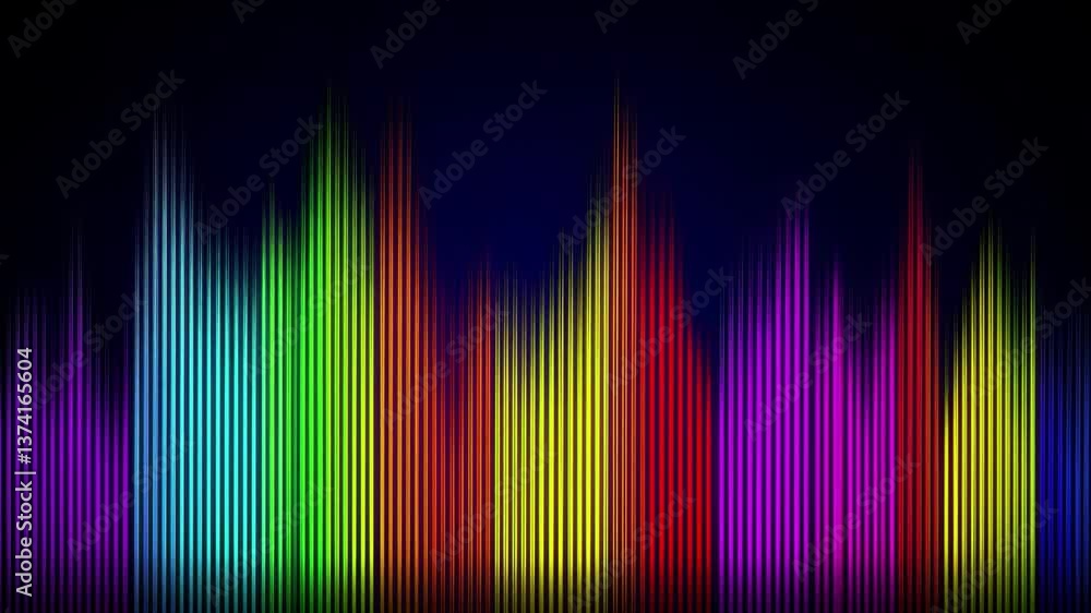Poster experience the pulse of music: vertical bars pulsate and dance in a seamless loop, creating a dynami
