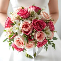 Obraz premium Photo of an elegant and chic wedding bouquet 