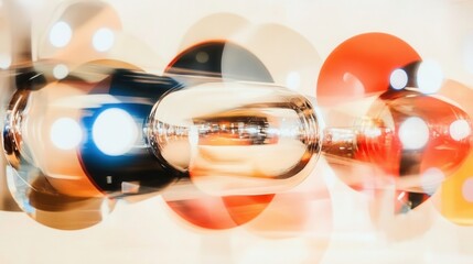 Colorful abstract design with dynamic light reflections