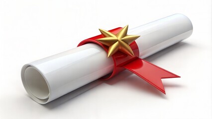 Rolled Certificate with Ribbon and Star