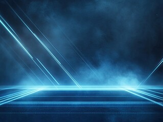 abstract digital background with deep blue gradients and glowing neon shapes