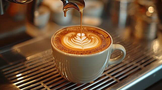 Espresso Pouring into Cup