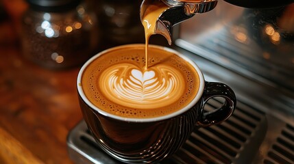 Coffee Pouring with Latte Art