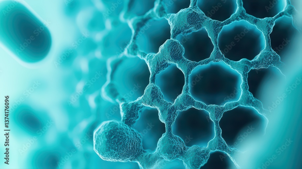 Poster abstract close-up of microbial cell structure