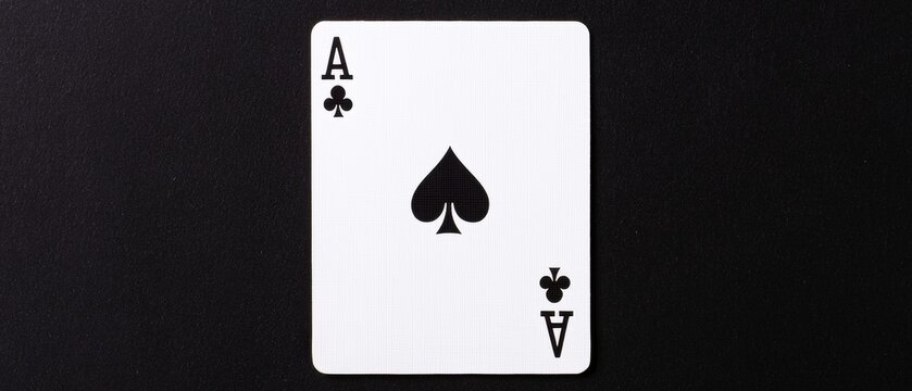 recommend clip art: Photograph of a playing card, specifically the ace of spades. the card is white in color and is placed on a black background.