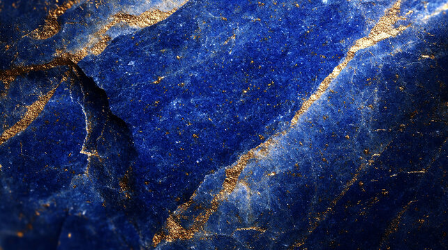 Lapis lazuli stone with golden flecks on the surface