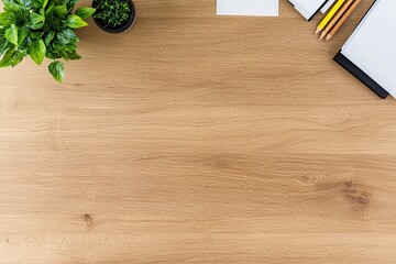 Creative workspace setup home office desk accessories natural light top-down view productivity inspiration