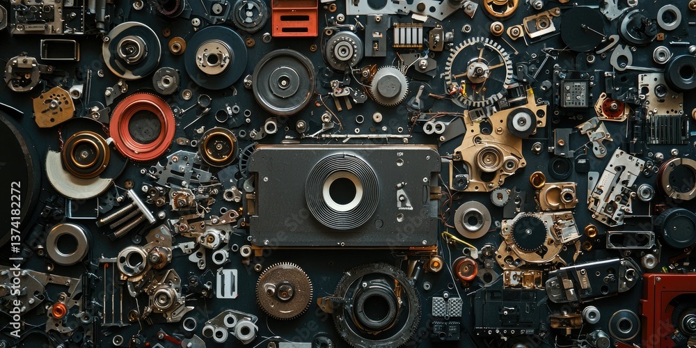 Poster exploded parts of a beat machine