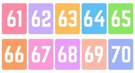 Colorful number flashcards for kids' learning. Perfect for teaching counting and number recognition.