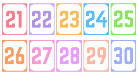 Colorful number flashcards for kids' learning. Perfect for teaching counting and number recognition.