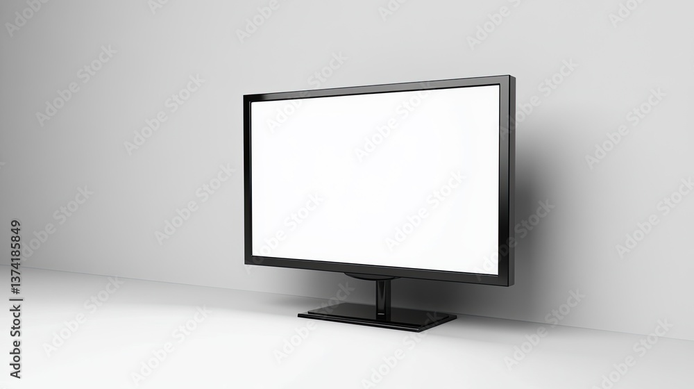 Poster modern blank monitor on minimalist background for digital display