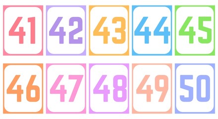 Colorful number flashcards for kids' learning. Perfect for teaching counting and number recognition.