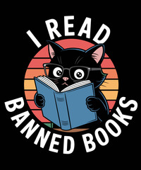 I Read Banned Books Funny Cat Banned Books
