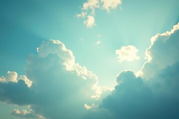 Vintage cloudy sky with subtle tones of blue and grey, creating a dreamy and nostalgic atmosphere,  sky,  background