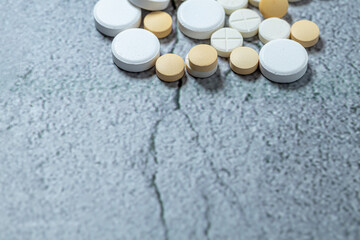 Variety of medicines and drugs.Medicine and healthcare concept.Variety of medicines and...