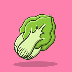 Cartoon Green Lettuce Fresh Vegetable