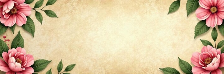 Fototapeta premium Vintage textured background with faded floral patterns and soft colors, textured, distressed