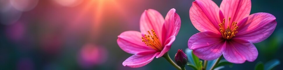 Fototapeta premium Vivid abstract flowers in close-up macro photography, pattern, colorful