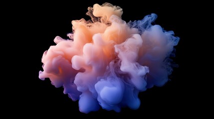 Fototapeta premium Abstract colorful cloud-like formation with a dark background. Organic & Fluid Motion Loops