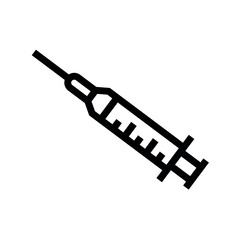 syringe black line icon for digital and print projects.