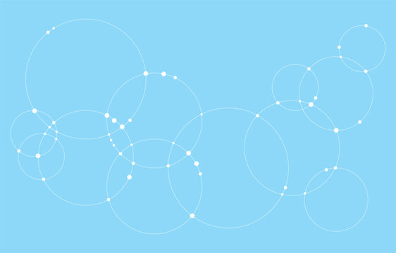 Abstract design of connected dots and circles