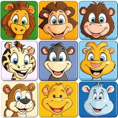 Animated animals and playful kids enjoying adventures in a vibrant, imaginative world