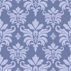 Blue seamless damask pattern, vector illustration elegant for textile, wall paper, bedding, curtains, cushion, scarf, rug, vintage, luxury, Victorian
