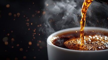 Coffee Pouring with Steam