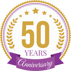 Logo 50 Years Anniversary Celebration Design Template.