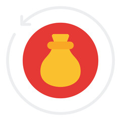 Tax Refunds Icon. Financial return symbol. Government tax claim and money refund sign - stock vector. Flat Icon