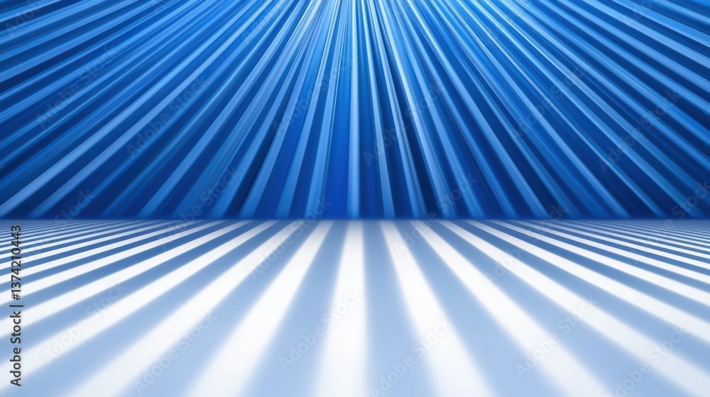 Aufkleber a visually striking blue background with radiating lines and shadows, creating a sense of depth and 