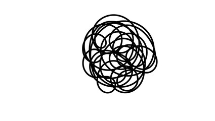 tangled symbol, black isolated silhouette