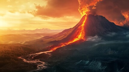 Fototapeta premium A mountain range forming due to a long-term continental collision 