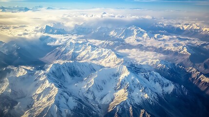 A mountain range forming due to a long-term continental collision 